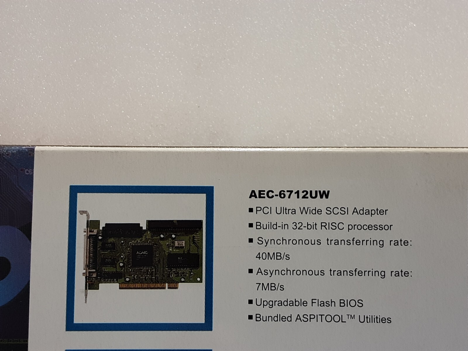 Acard AEC-6712UW PCI Ultra Wide SCSI adapter w/BIOS 32-bit PCI Bus Mastering