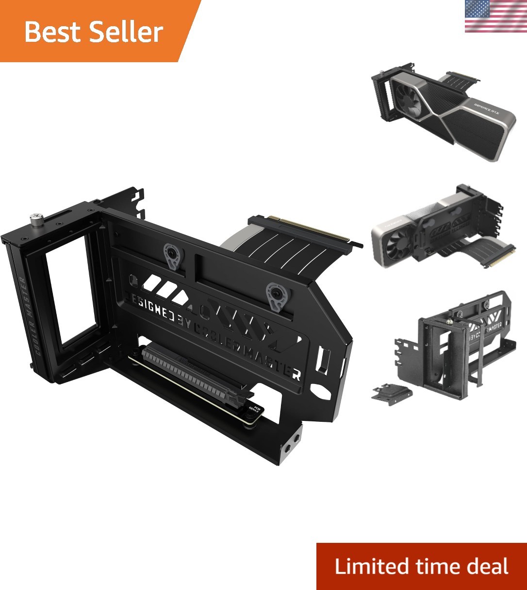 Vertical GPU Holder Kit V3 for E-ATX/ATX/mATX Cases with PCIe 4.0 Riser Cable