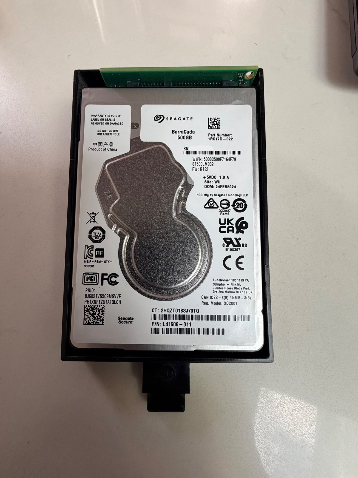 High-Performance Secure Hard Disk 500GB - for HP Printers /MFP's (T3U55)(B5L29A)