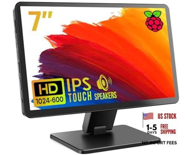 7" Touchscreen Monitor, 1024x600 IPS Raspberry Pi Screen, HDMI 7 Inch