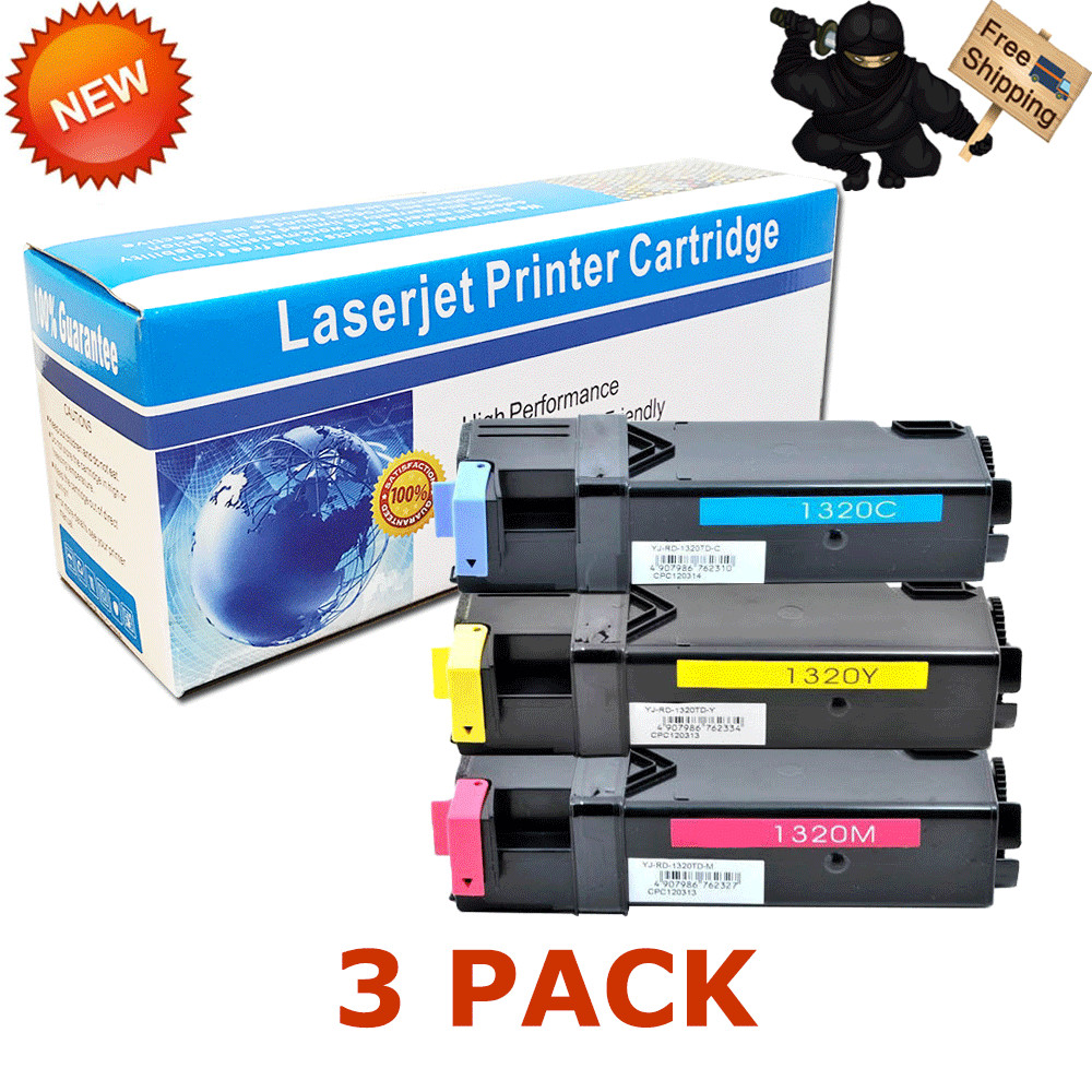 3 PK 1320 Yellow Cyan Magenta Color Set Toner  For Dell Color Laser 1320 1320C