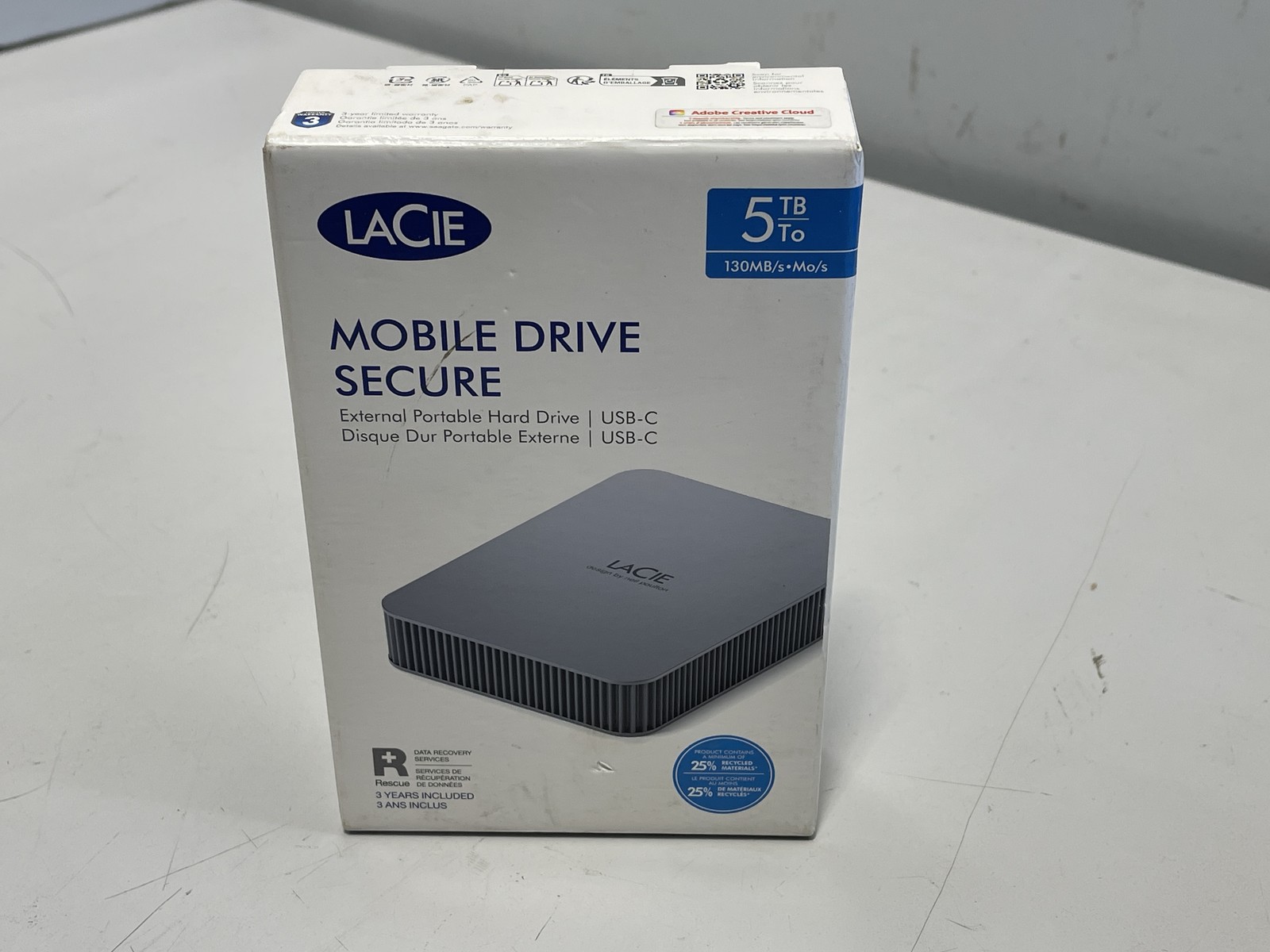 LaCie 5TB Mobile Drive Secure USB 3.2 Gen 1 External Hard Drive