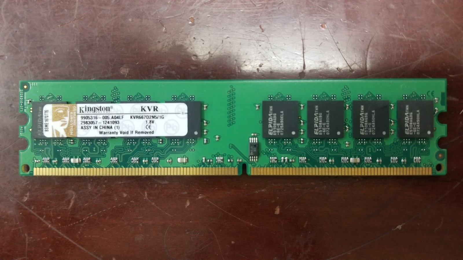Kingston 1GB DDR2 667MHz PC2-5300 Desktop RAM Memory KVR667D2N5/1G 