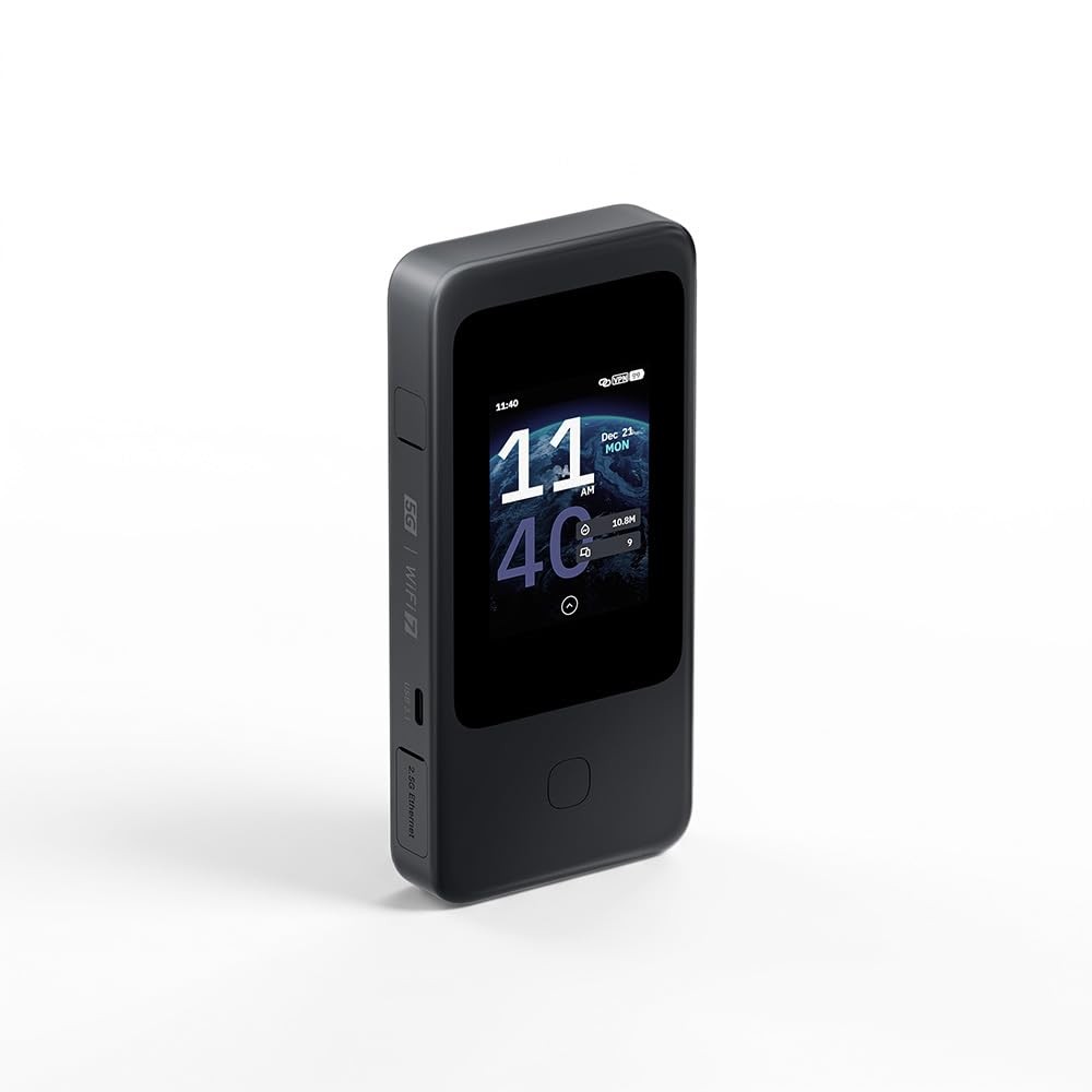 GL.iNet MUDI 7 (GL-E5800) Wi-Fi 7 5G Travel Router with eSIM & Dual SIM, 2.8" To