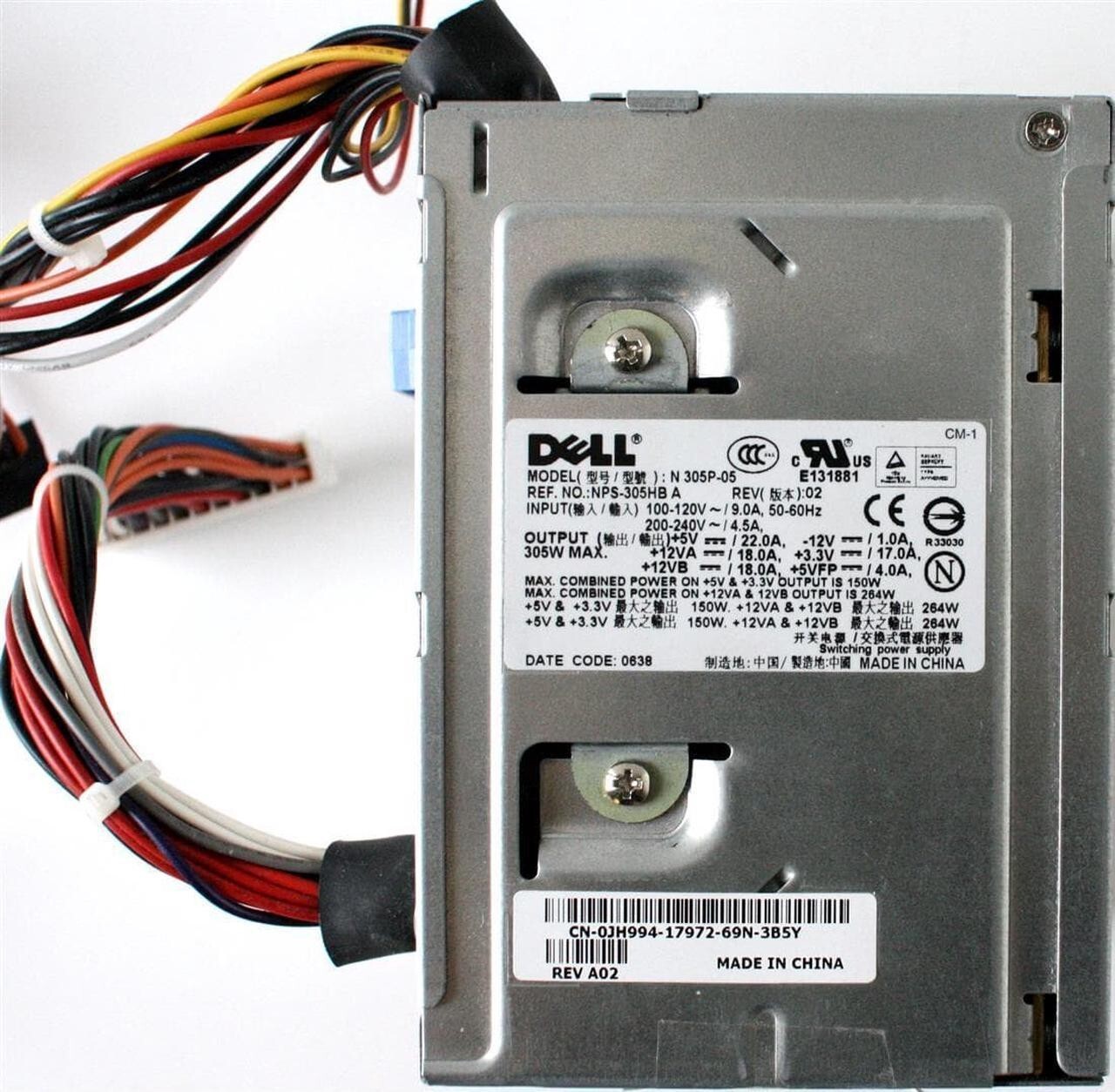 Dell OptiPlex 330 Desktop L305P-01 305W Power Supply- NH493 JH994 0JH994 TESTED