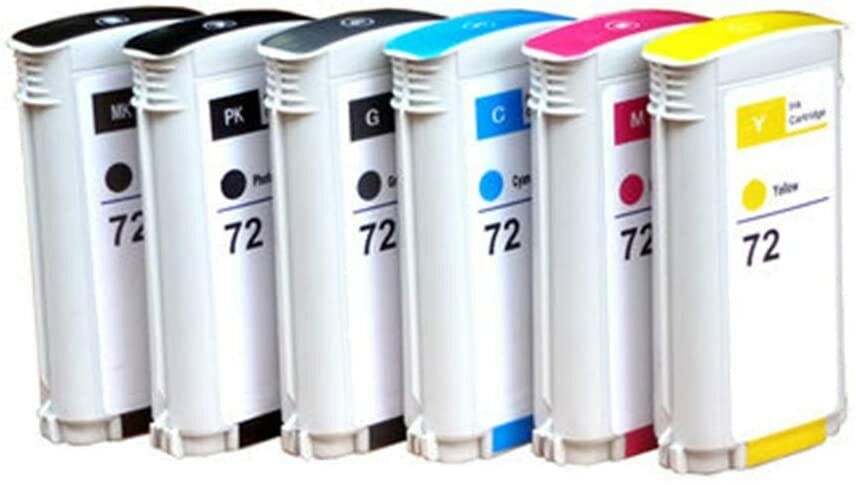 6PK 72 Ink Cartridges Replacement for HP 72 ink T610 T620 T770 T790 T110 130ml