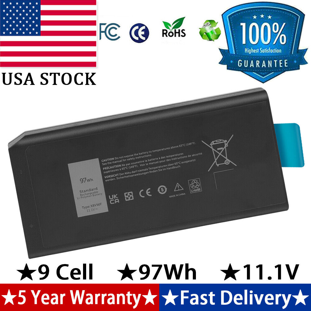 97Wh X8VWF Laptop Battery For Dell Latitude 14 Rugged 5404 5414 E5404 7404 7414