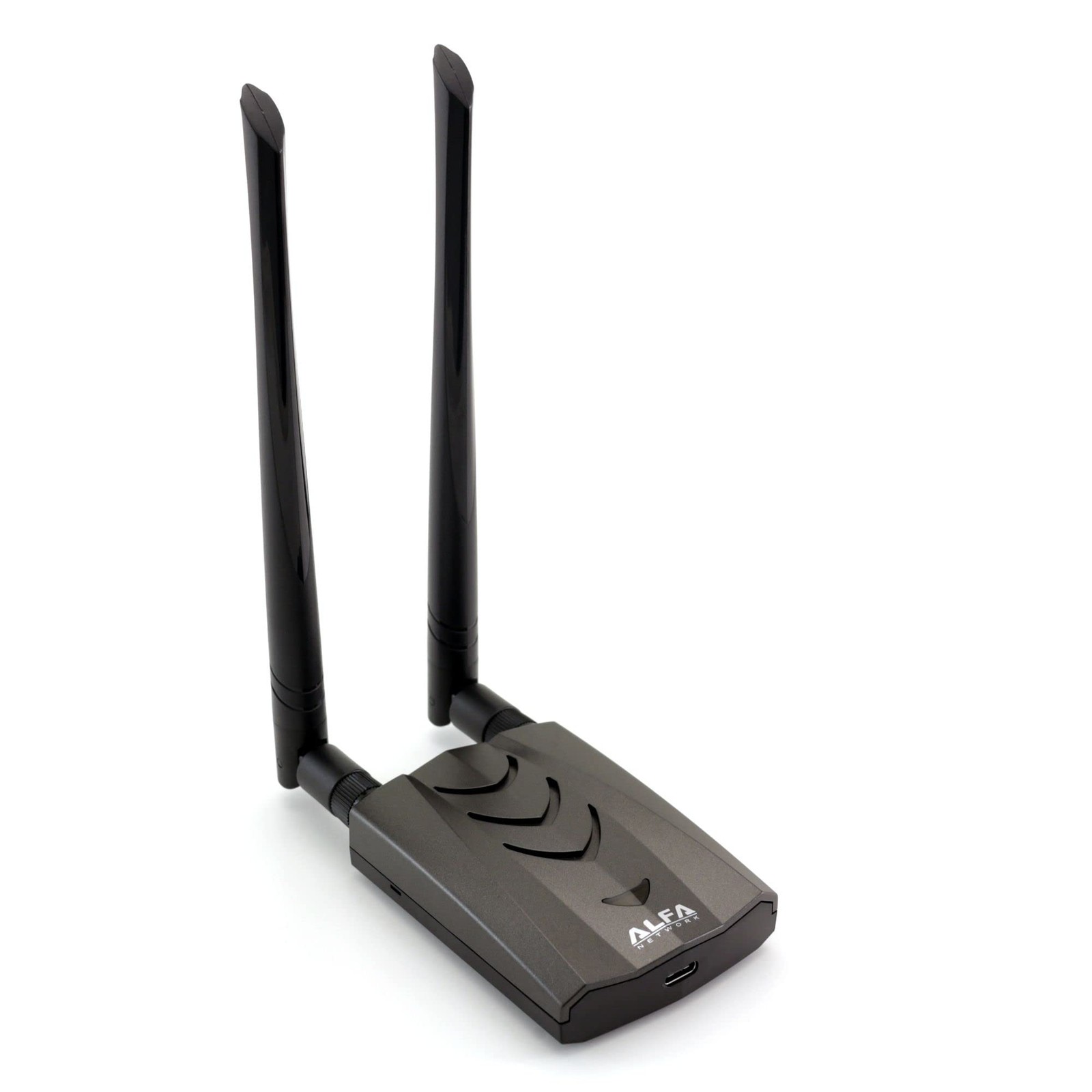 Alfa Long-Range Dual-Band AC1200 Wireless USB 3.0 Type-C Wi-Fi Adapter w/2x 5dBi