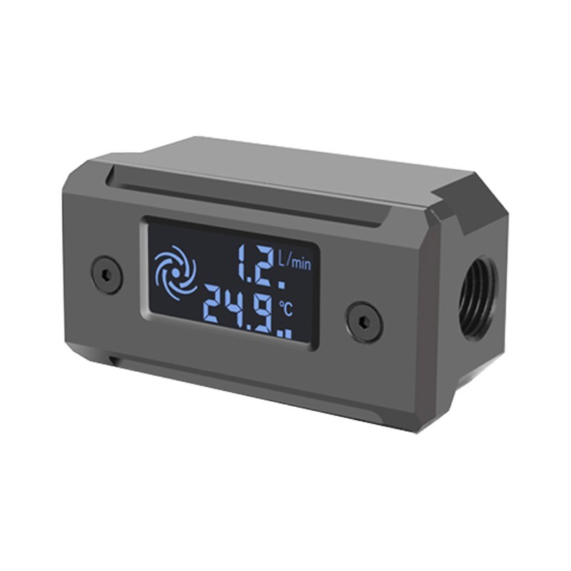 Water Flow Meter G1/4 Thread for PC Water Cooling, LED Digital Temp Indicator