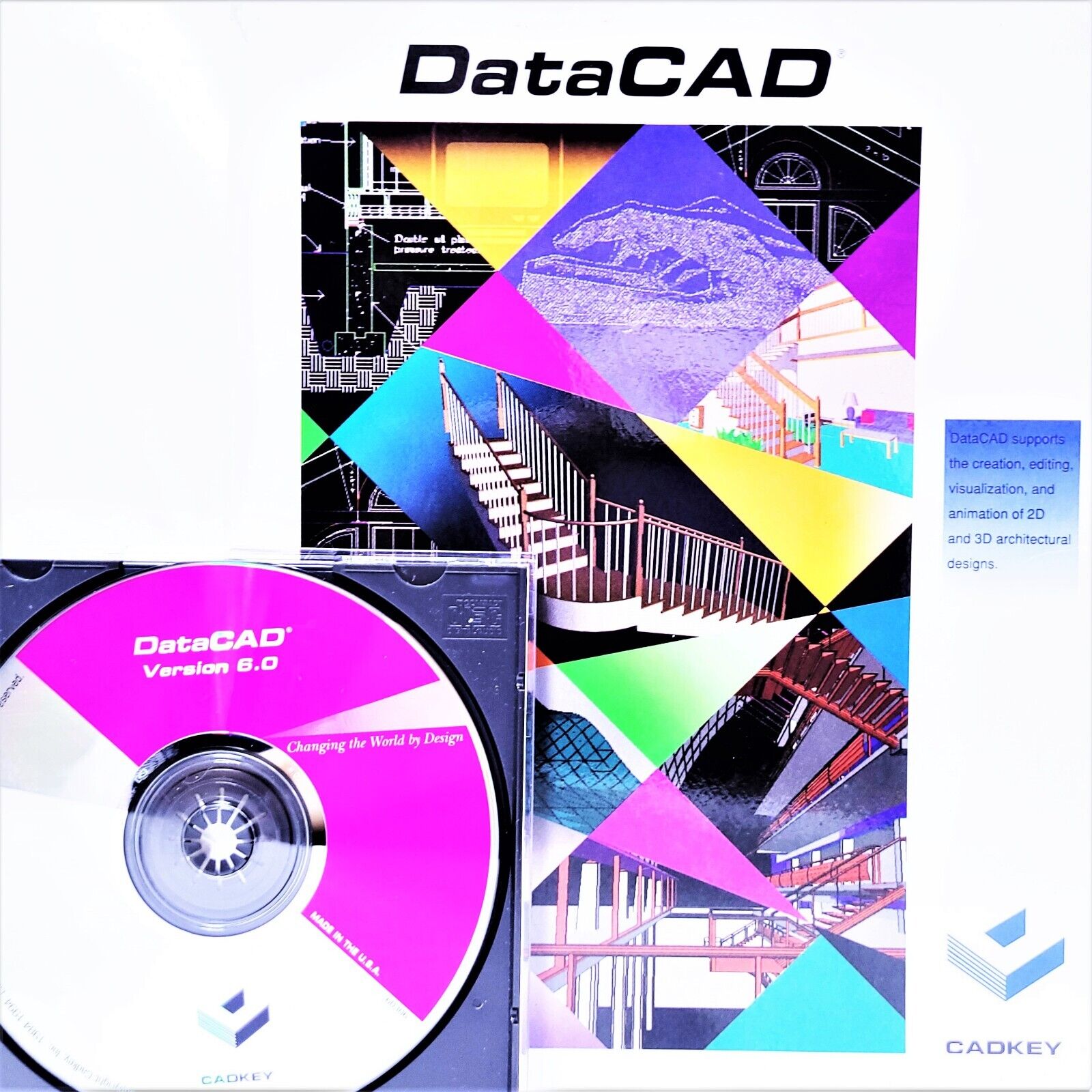DATACAD Cadkey IBM 1994 Cad *CD* Software Complete Manuals Paperwork Receipt VTG