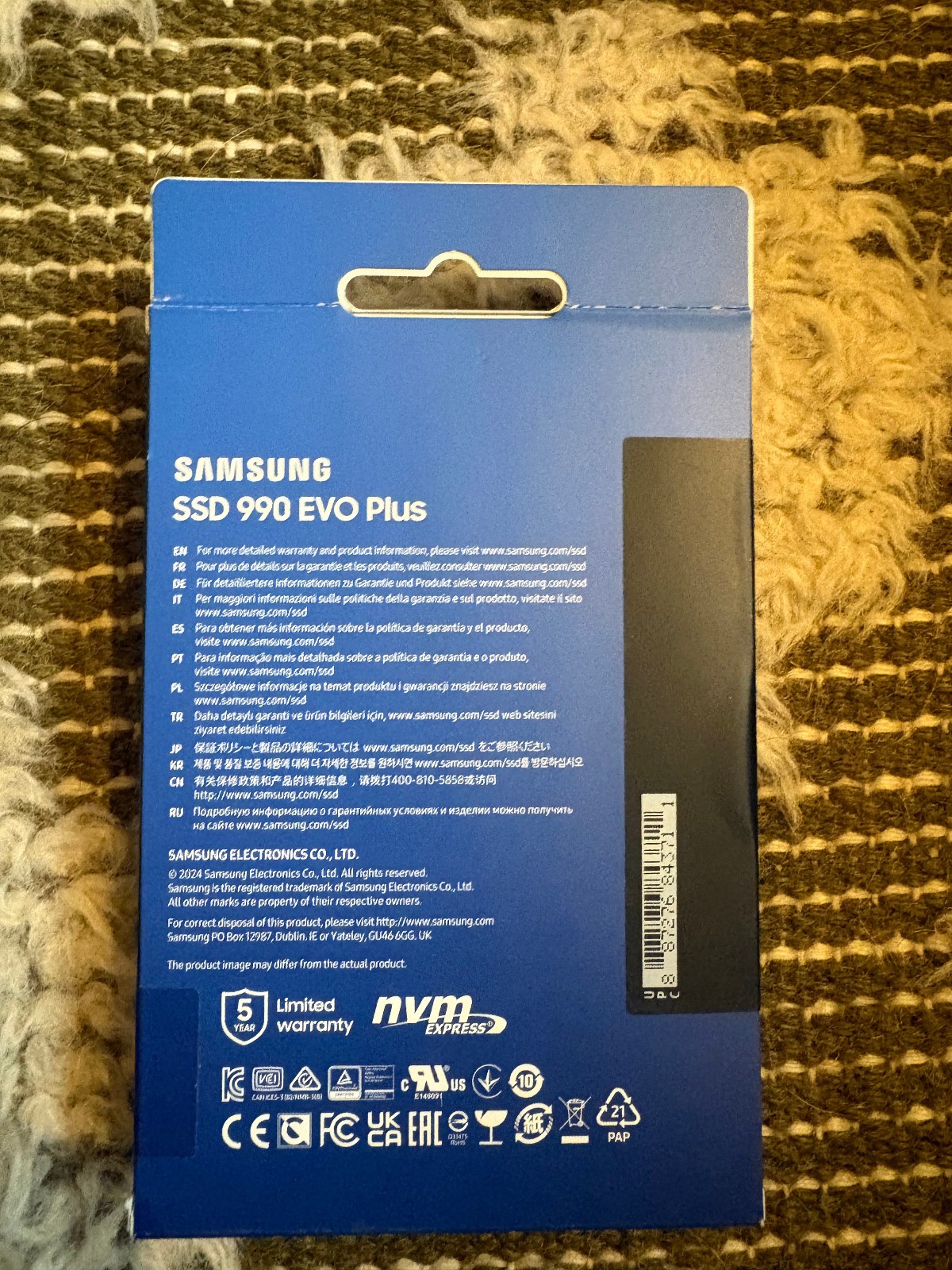 NEW SEALED Samsung 990 EVO Plus 1TB Read Speed 7150 mb/s MZ-V9S1T0