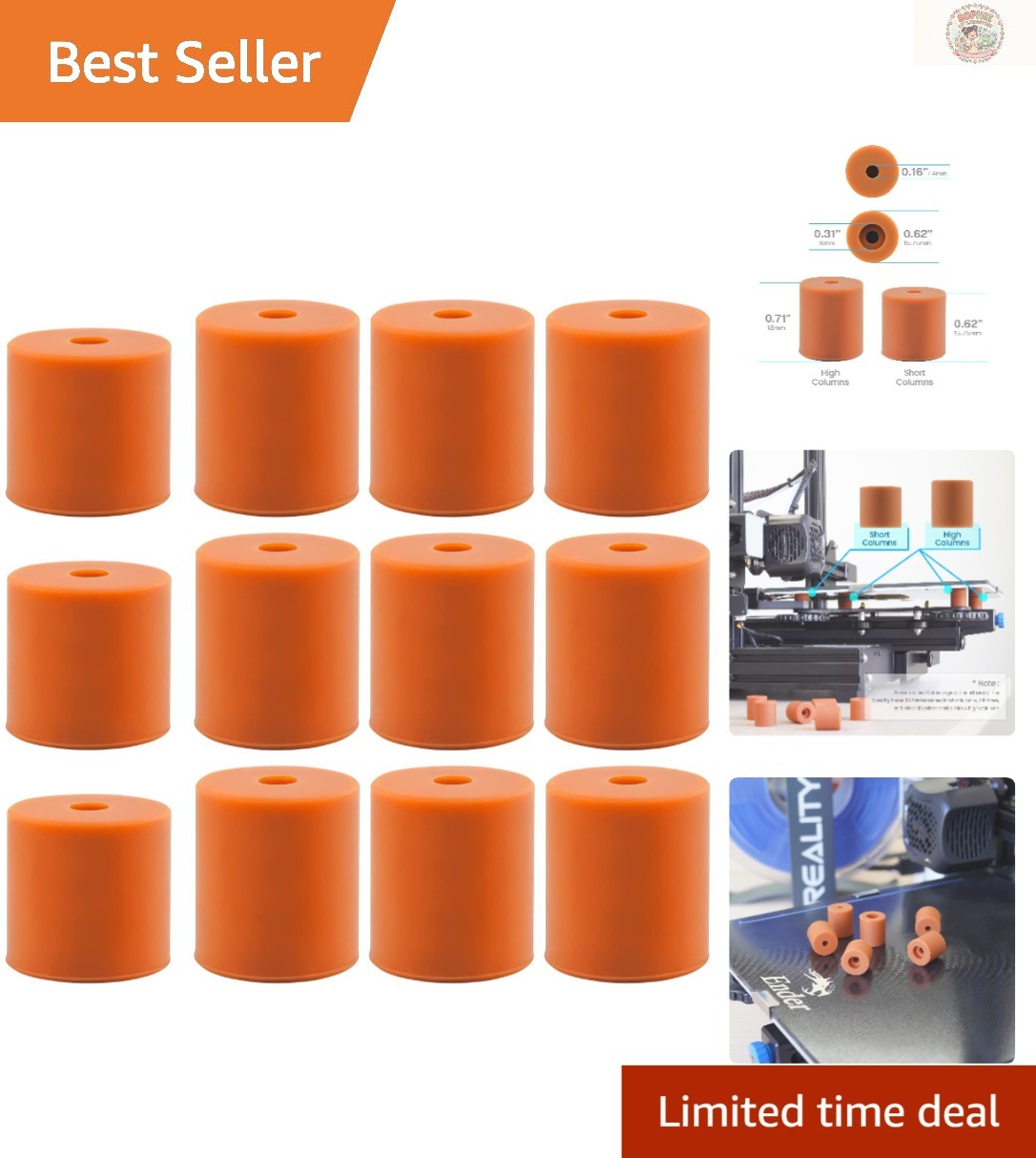 Upgrade Your 3D Printer with 12 Silicone Column Mounts - Easy Leveling Solution