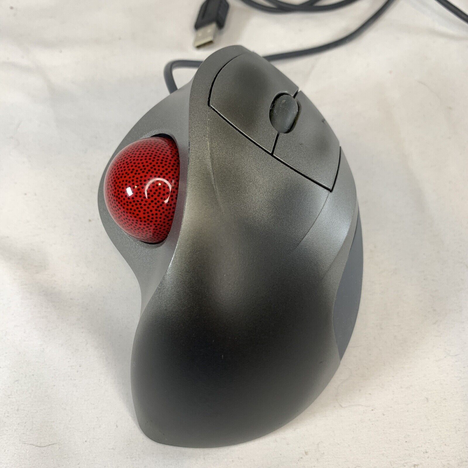 Logitech TrackMan RED BALL Wheel Mouse USB Trackball T-BB18 Tested Working