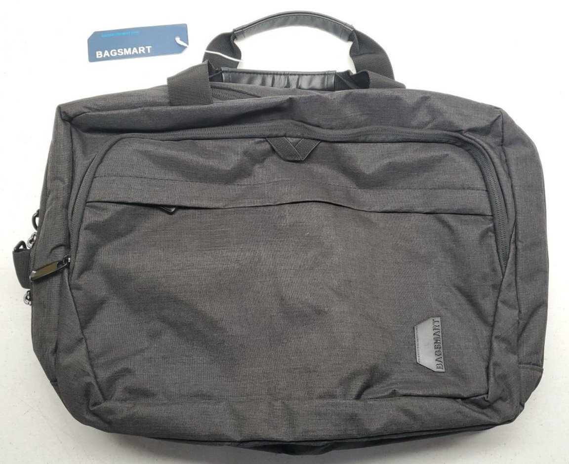 Bagsmart 17.3 Inch Expandable Laptop Computer Bag w/Luggage Strap Black