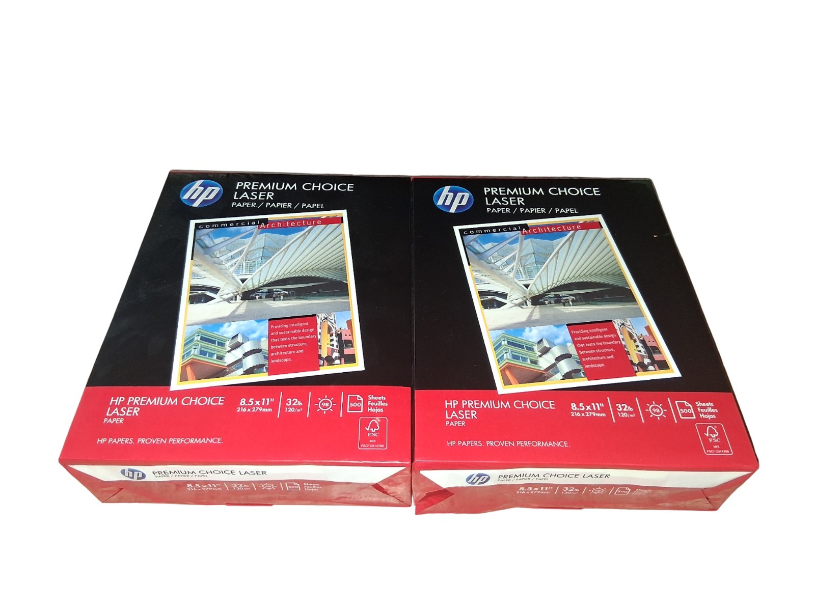 2 HP Premium Choice 32 8.5x11 Laser Copy & Multipurpose Paper, White, 500 / Ream