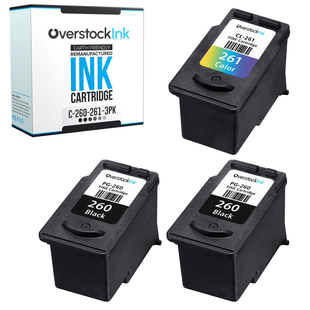 3PK Replacement OSI PG-260 CL-261 Ink Cartridge for Canon PIXMA TR7020 TS5320 