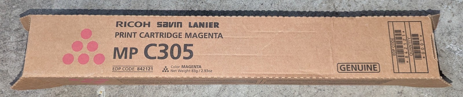 Genuine Ricoh MP C305 842121 Magenta Toner Cartridge Ricoh/Savin/Lanier Aficio