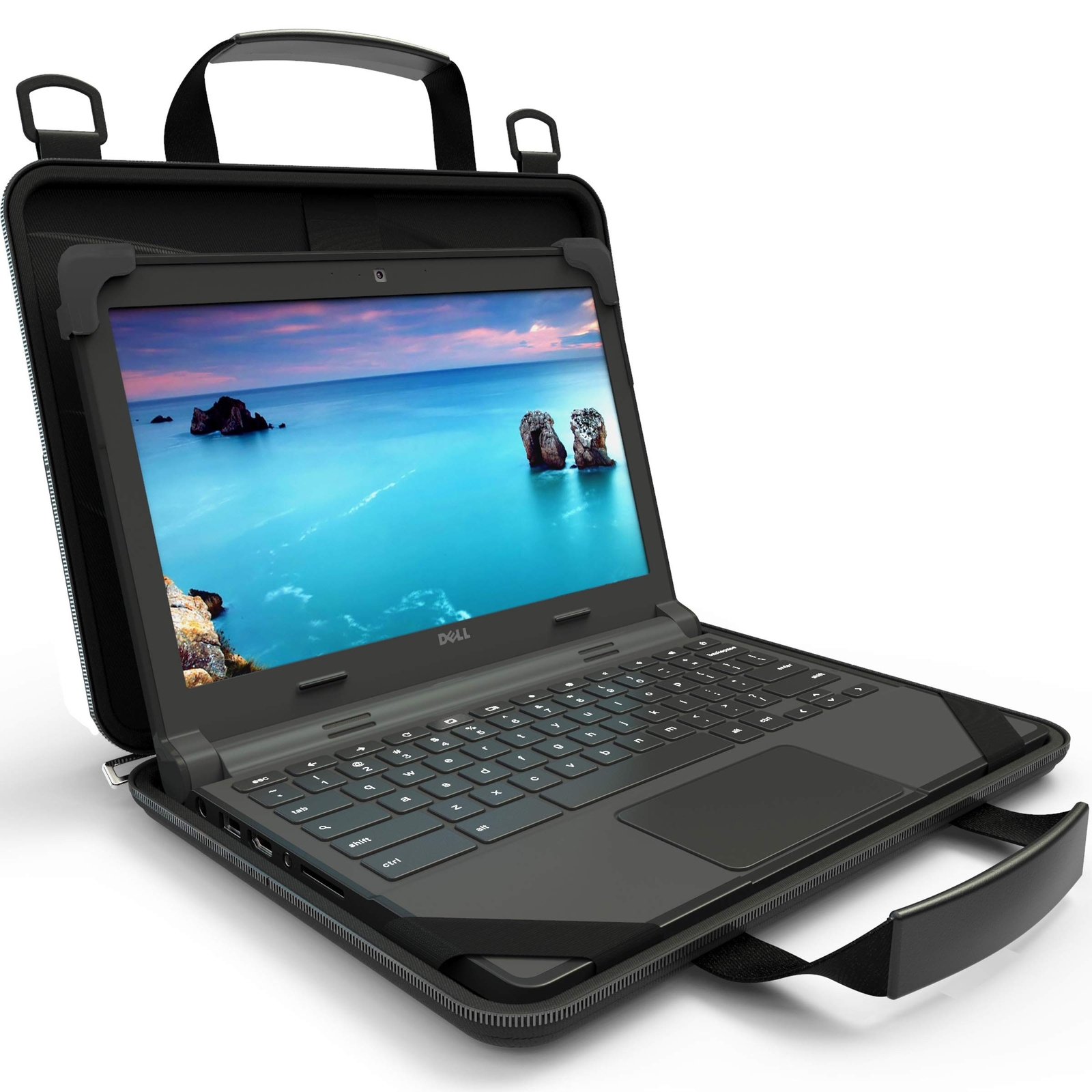 11-11.6 Inch Protective Always-on Chromebook Hard Case with Adjustable Should...