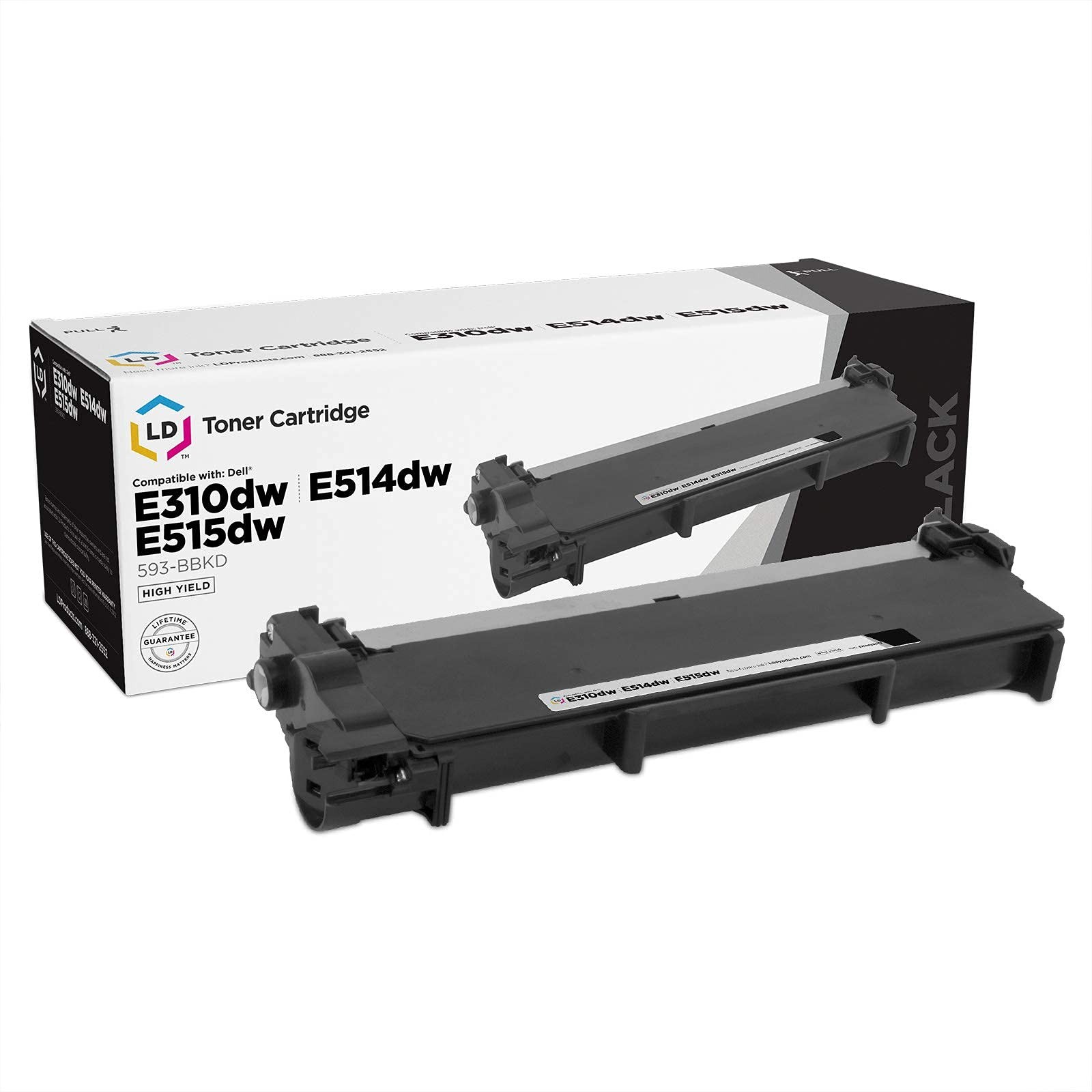 LD Products Compatible Toner Replacement for Dell 593BBKD Black