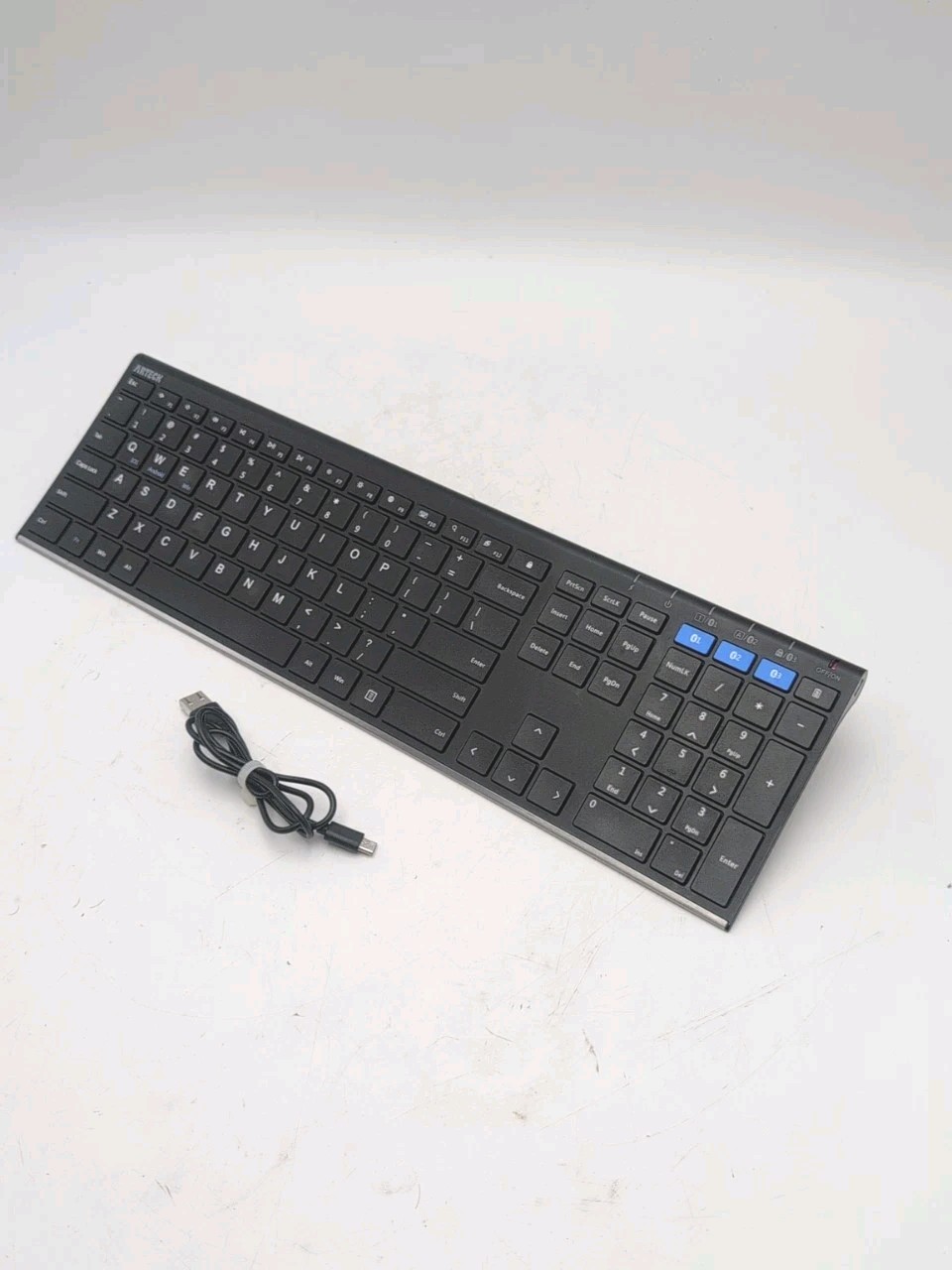 HB192 Universal Bluetooth Keyboard Multi-Device Stainless Steel Full Size Wir...