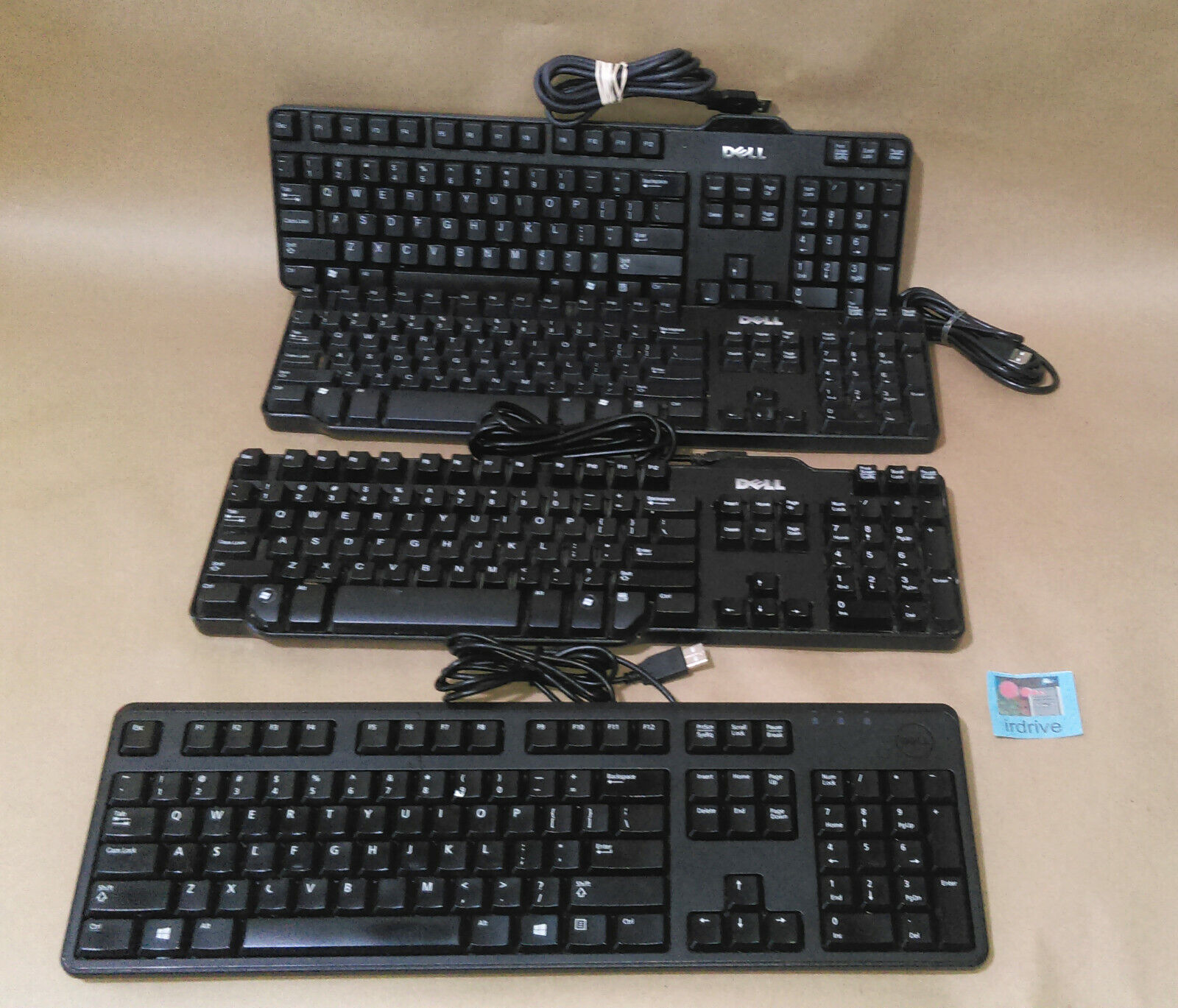 Wholesale Lot of 4pcs: Genuine Dell Black English USB Desktop PC Wired Keyboards
