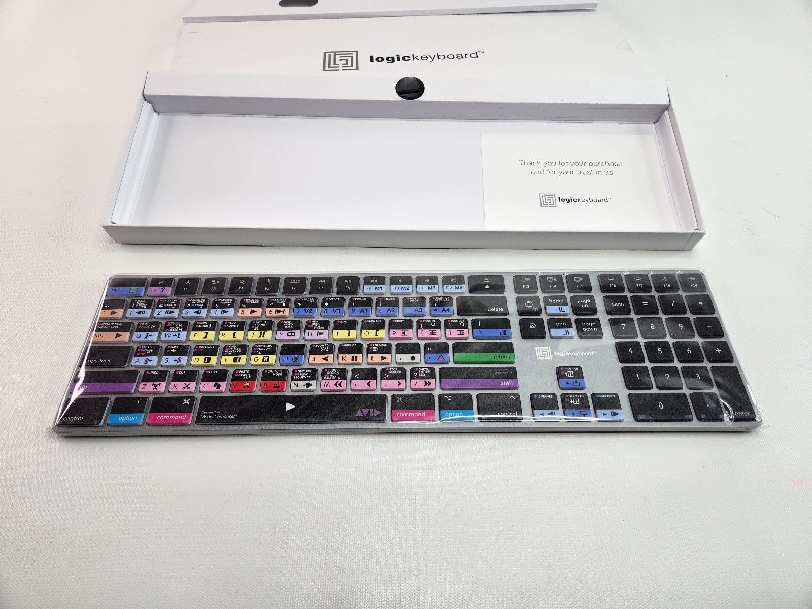 Logickeyboard Wireless Backlit 'Titan' Keyboard TKM2 New Avid Media Composer