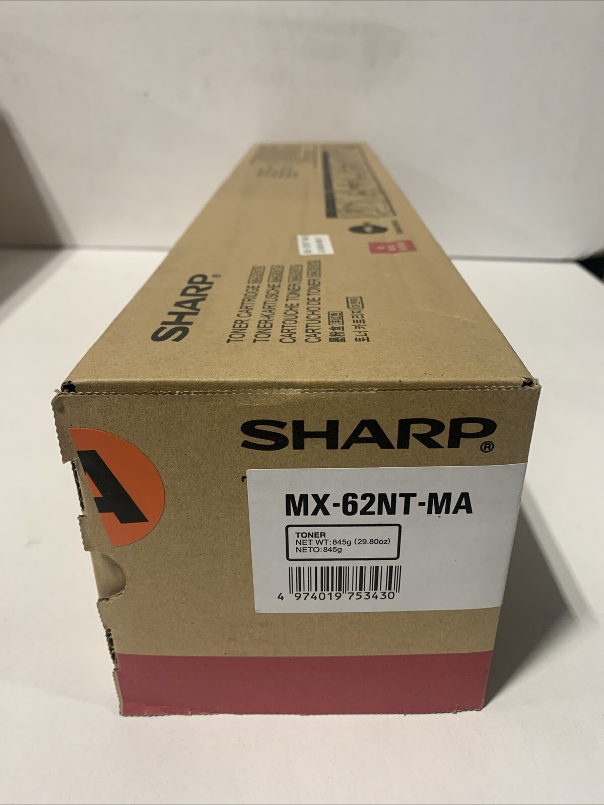 Genuine Sharp Color Toner Cartridge MX-62NT-MA Magenta -Worn Box