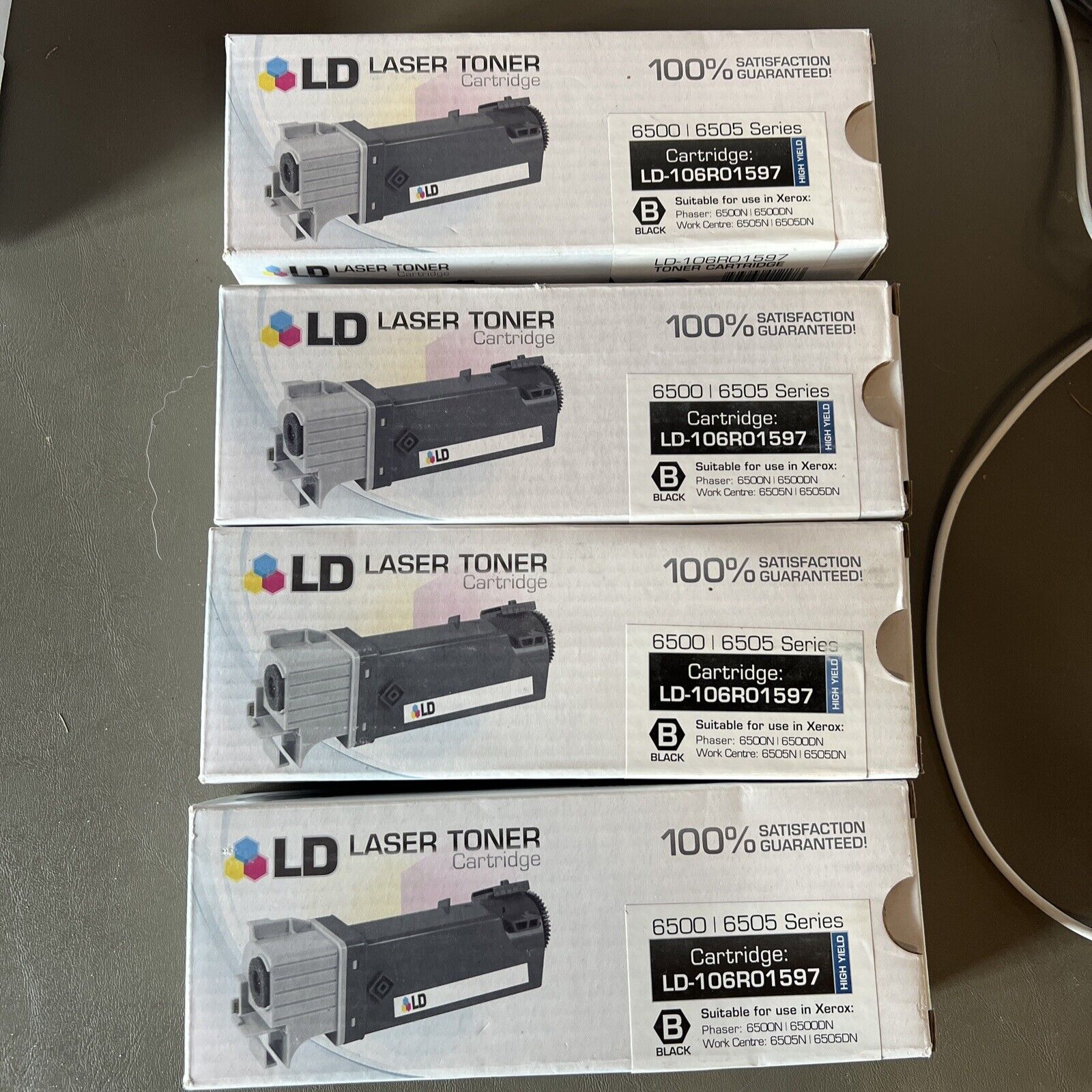 4 Pack New LD-106R01597 Black Laser Toner Cartridge Xerox Printer 6500N/6505N