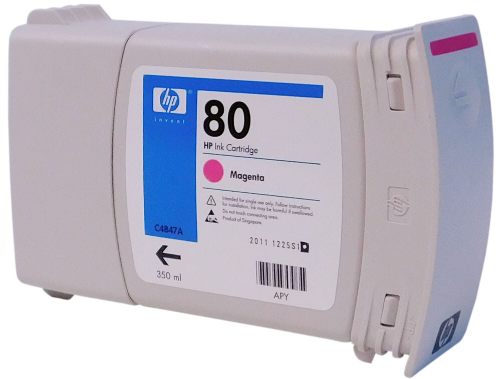 HP 80 C4847A Magenta 350ml Ink Cartridge DesignJet 1000 1050c 1055cm - Genuine