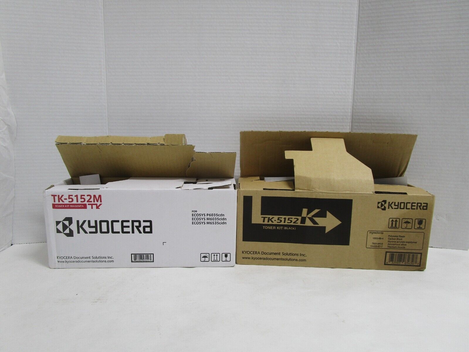 GENUINE KYOCERA TK-5152 BLACK & MAGENTA TONER CARTRIDGES NEW OPEN BOX SHIPS FREE