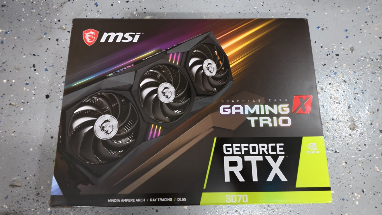 BOX ONLY MSI Gaming X Trio GeForce RTX 3070 Retail Box - NO GPU