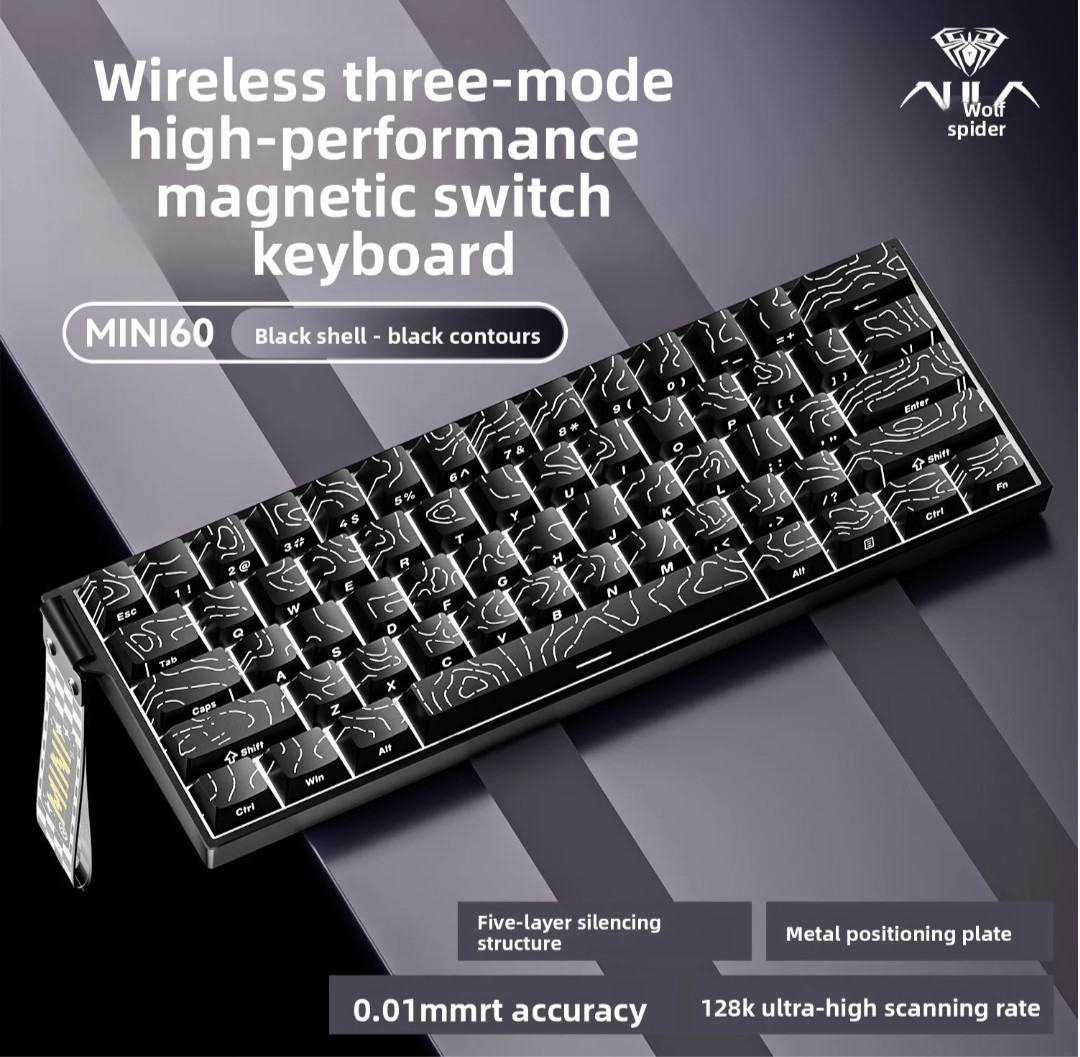 AULA Wind Mini60 Black Contour Three-Mode - Cloud Magnetic Axis