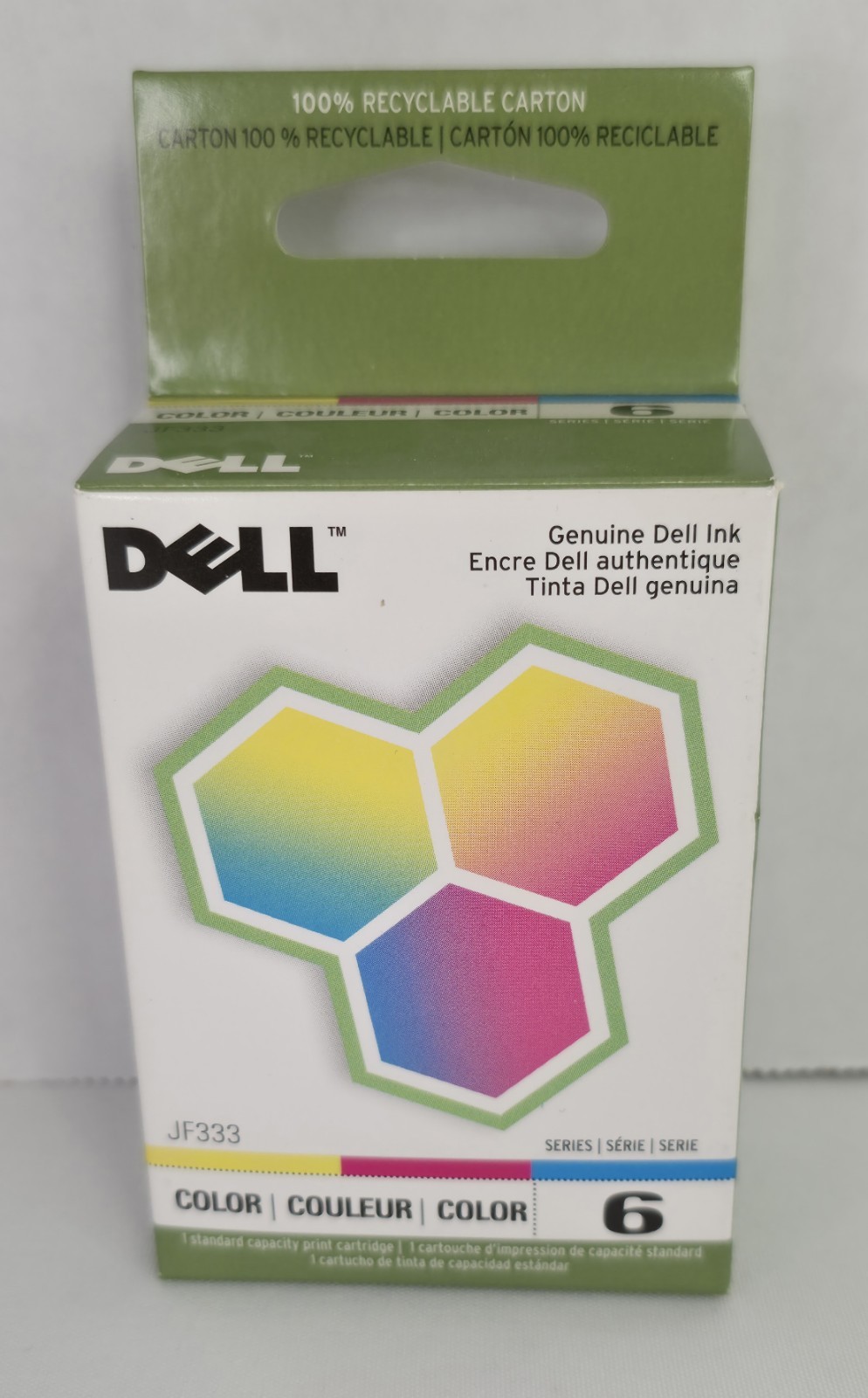 Genuine Dell Color Inkjet Ink Cartridge, JF333 Serie 6   18C1790, Authentic OEM
