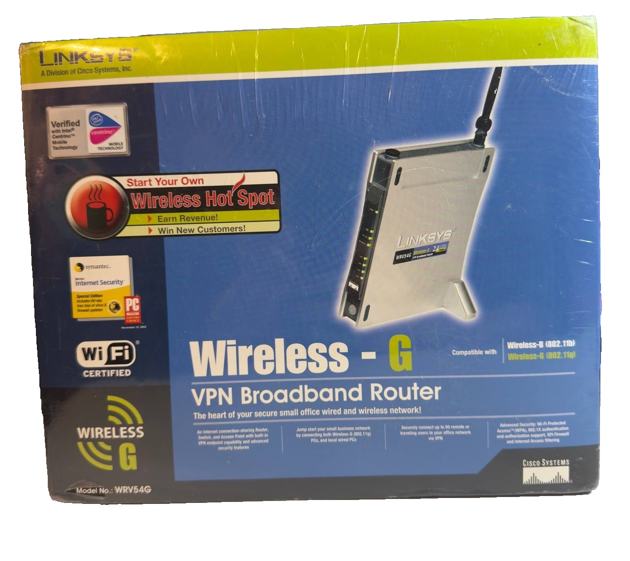 Linksys Wireless-G VPN Boardband Router - Model No - WRV54G - NEW