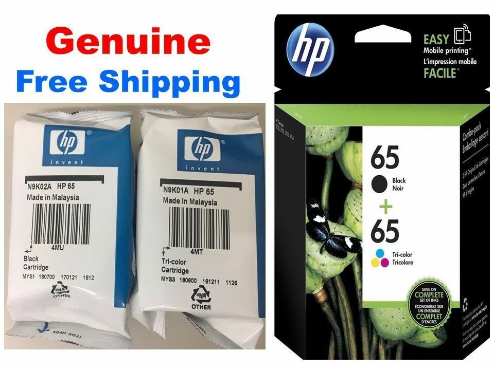 HP 65 Genuine Black & Color ink HP65 Combo Ink Cartridges New