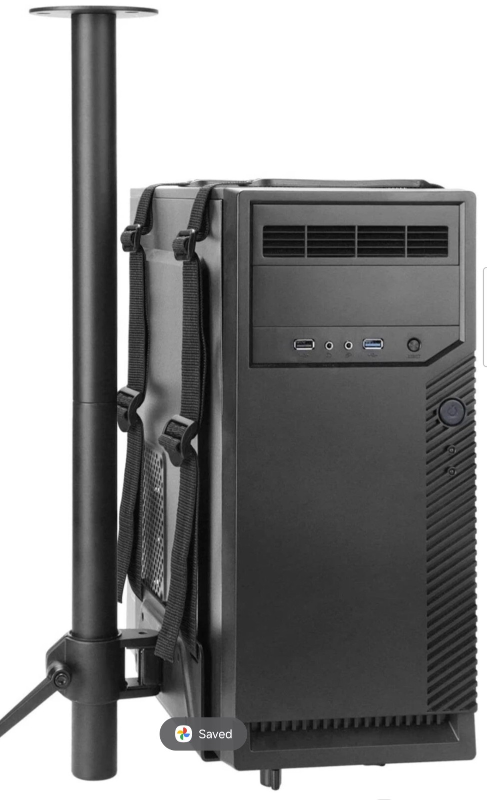 New Huanuo Adjustable Wall PC Mount & Under Desk Mount HNCPB1 CPU Holder Black