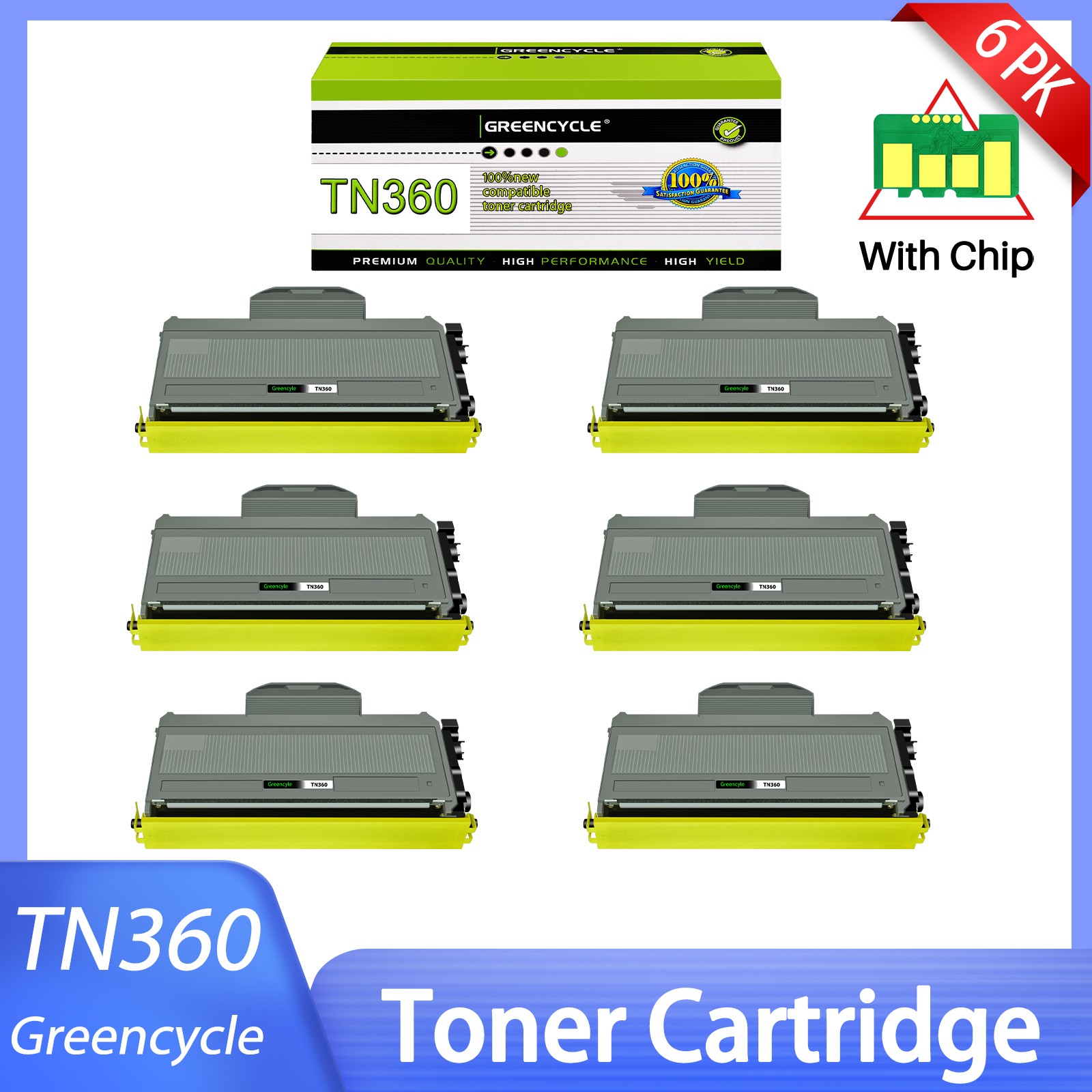 6PK TN360 TN330 Toner Cartridge For Brother DCP-7040 MFC-7440N MFC-7840W L-2140