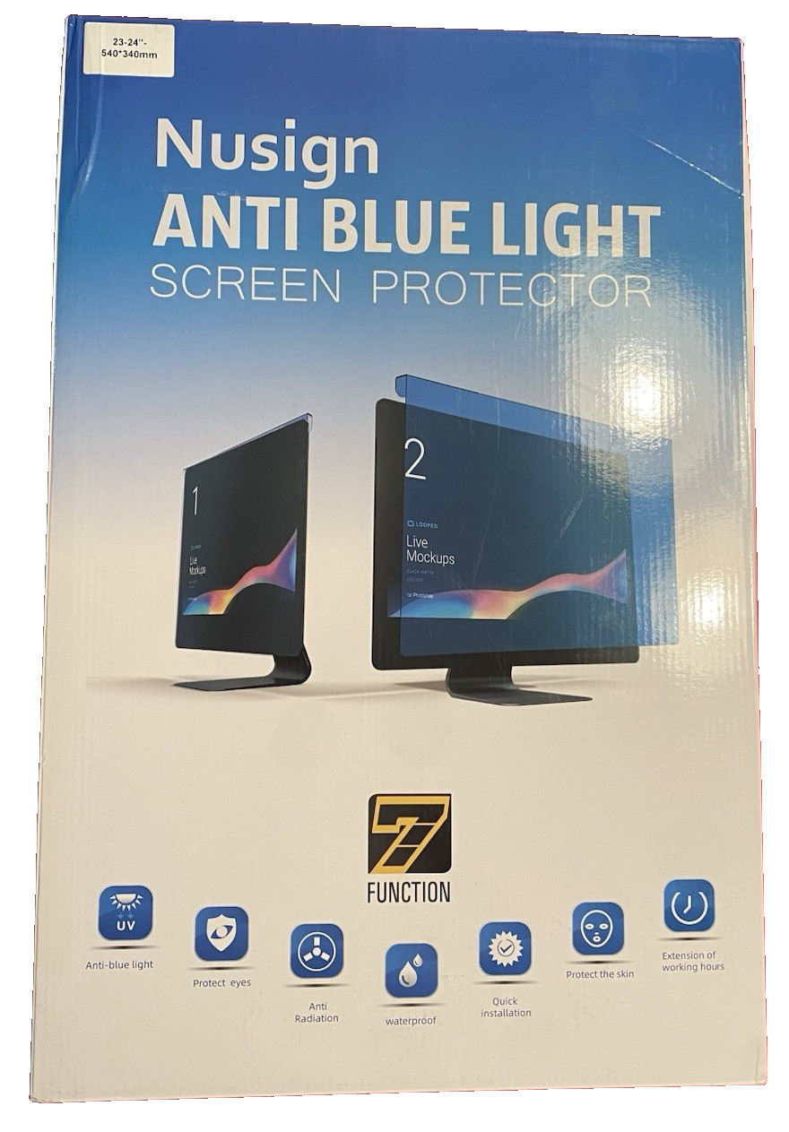 NUSIGN 23-24" Easy Hang Blue Light Blocking Screen Protector Panel for Desktop