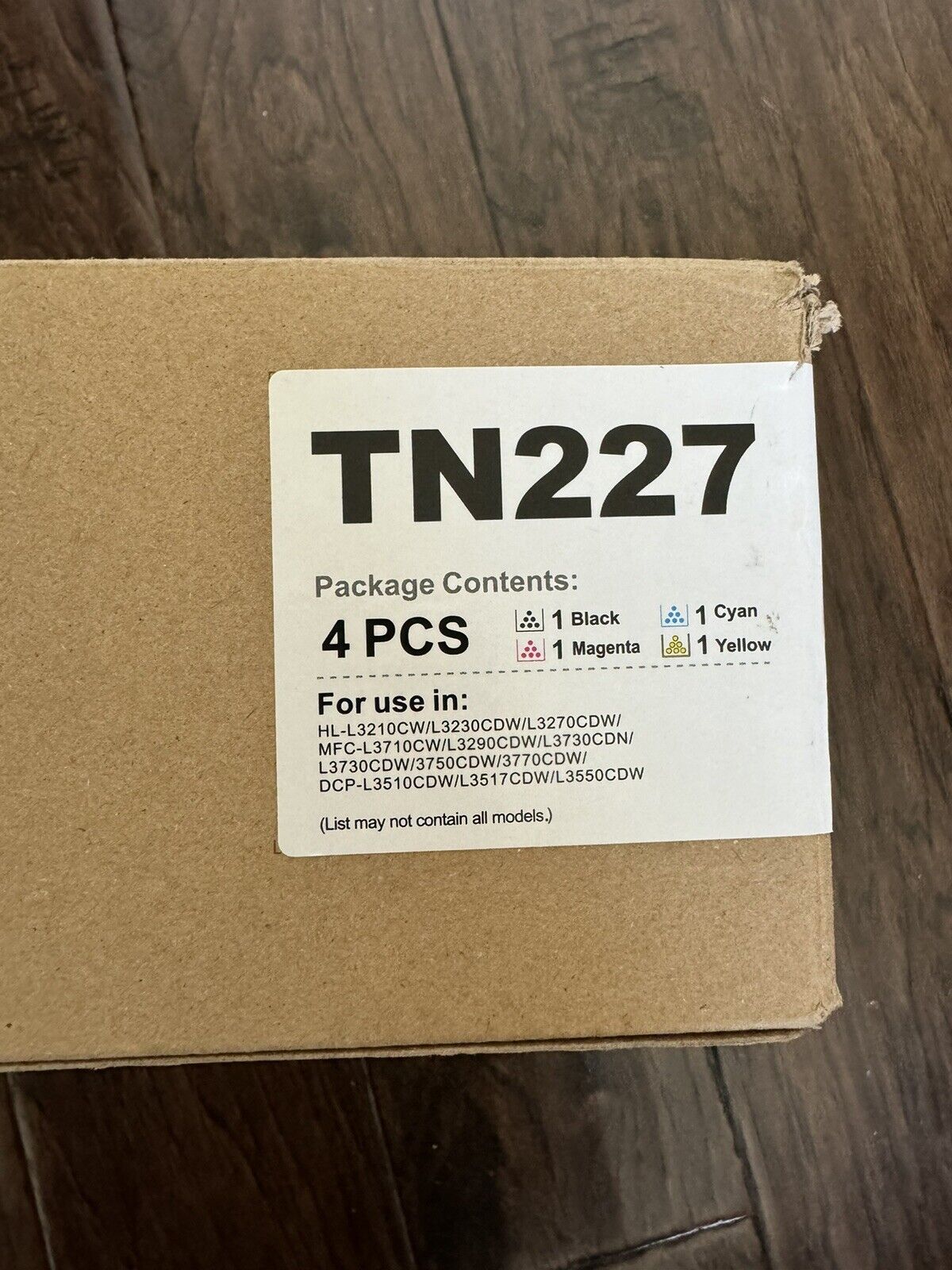 TN227 BK/C/M/Y Toner Cartridge Replacement for  Printer 4 - Pack
