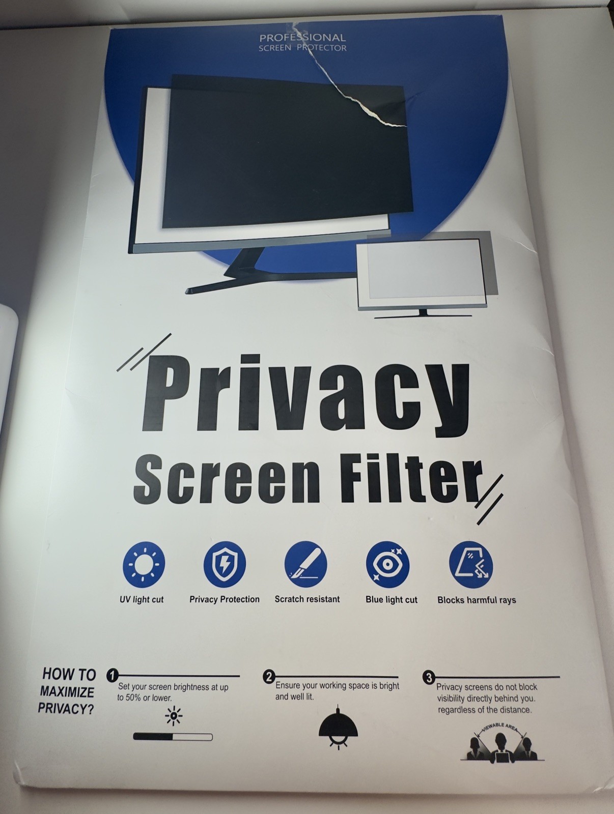 2 Pack 24 Inch Computer Privacy Screen Filter 16:9 Widescreen Monitor Unbranded