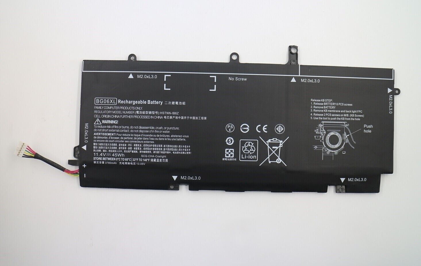 Battery BG06XL For HP EliteBook Folio 1040 G3 Series HSTNN-IB6Z 804175-181 45Wh