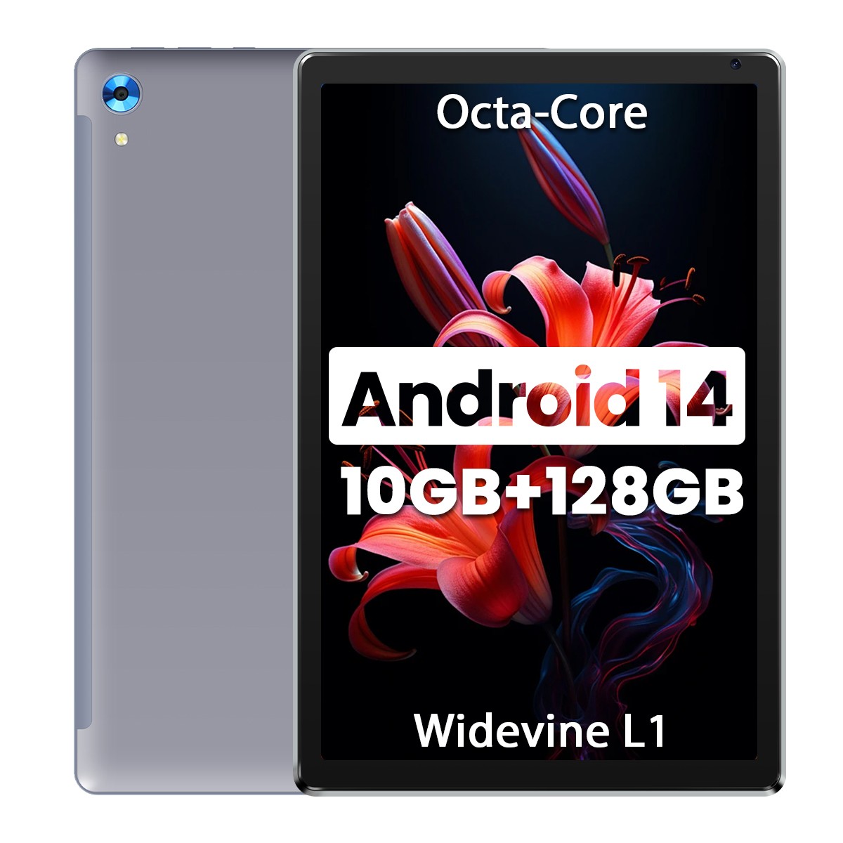 10.1" WIFI Tablet Android 14 HD 10GB RAM 128GB Tablet Pad Octa-Core Dual Camera