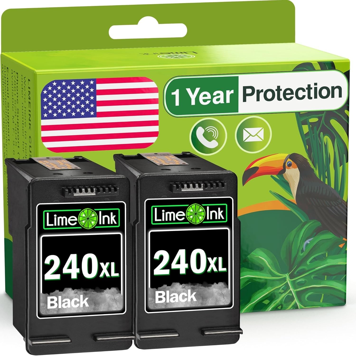 2 pk Black PG 240XL Ink Cartridge for Canon PIXMA MG MX Printer Series MG2120