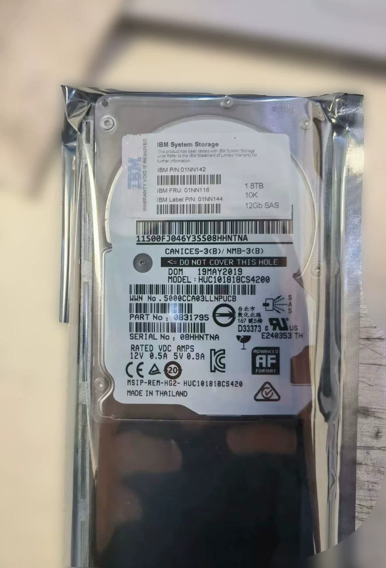 New FOR IBM For Lenovo 01NN116 01NN142 01NN144 1.8TB 10K 2.5" SAS 12G HARD DRIVE