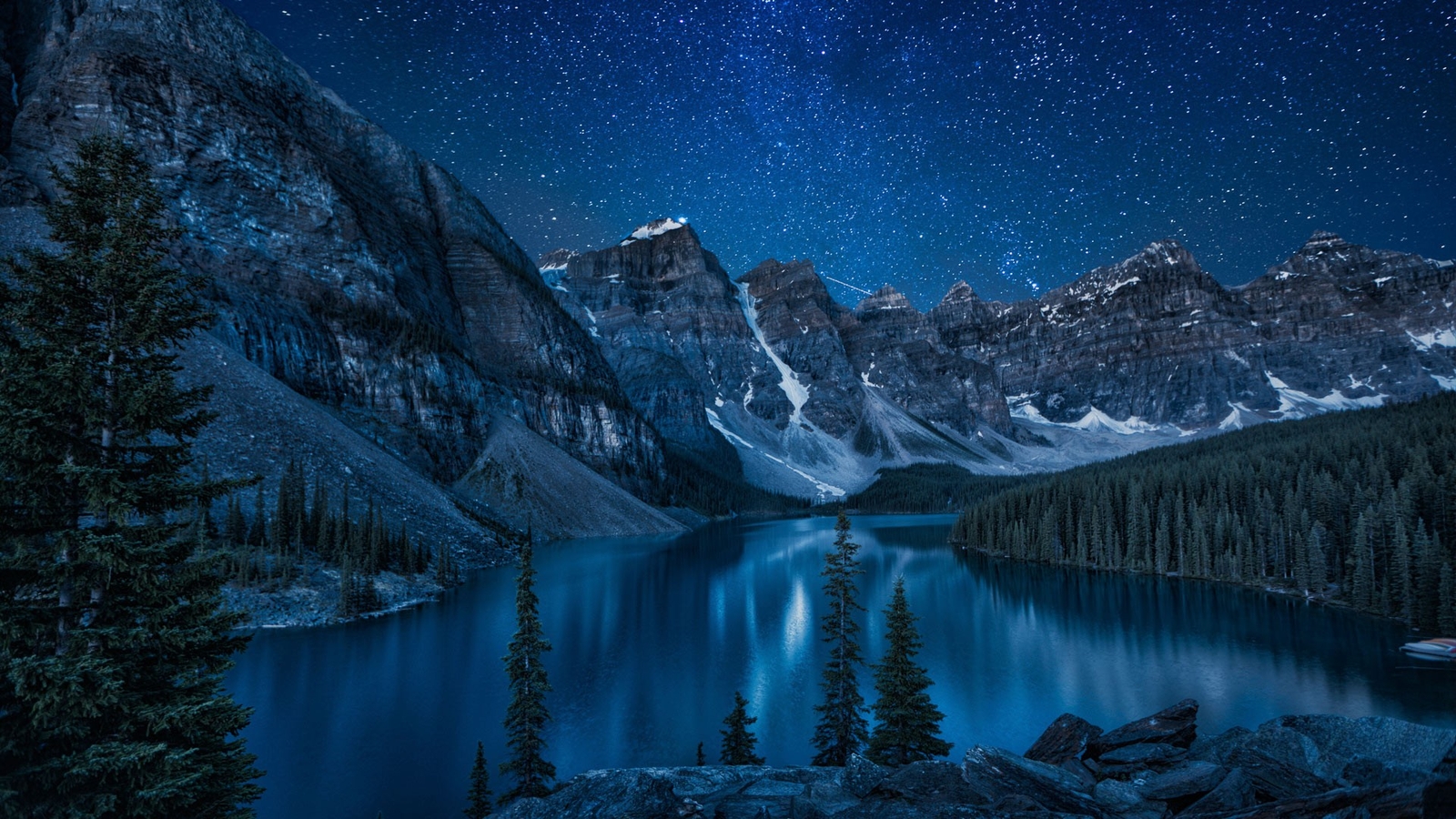 Landscape canada nature lake mountains trees forest Custom Gaming Mat Desk