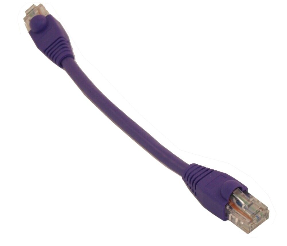 6inch Cat6 Ethernet RJ45 Patch Cable  Stranded  Snagless Booted  PURPLE