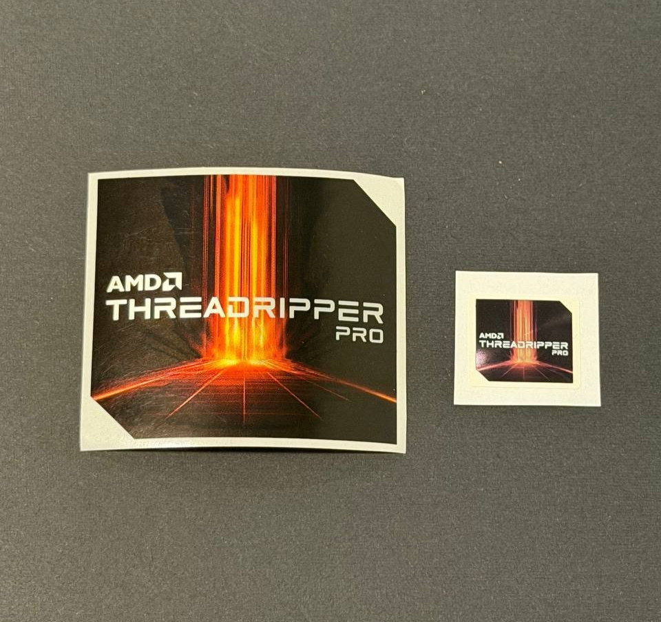 2Pcs ( 1 x Small & 1 x Large) AMD Threadripper Pro Sticker Decal Label  Badge