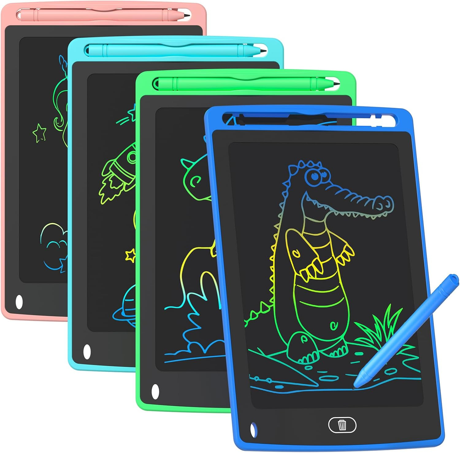 4 Pack LCD Writing Tablet for Kids, 8.5 Inch Colorful Doodle Board Drawing Table