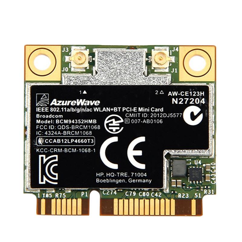 Broadcom BCM94352 Azurewave AW-CE123H 802.11ac WiFi Card Bluetooth 4.0 MAC