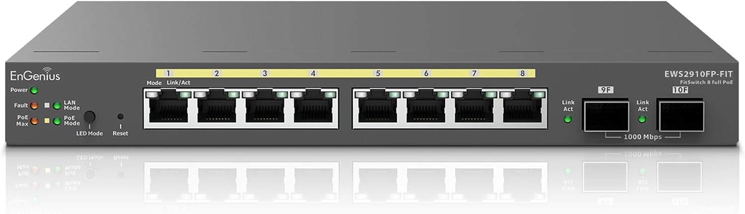 Fit EWS2910FP-FIT 8-Port Gigabit PoE Managed Switch - 110W Power Budget Cloud
